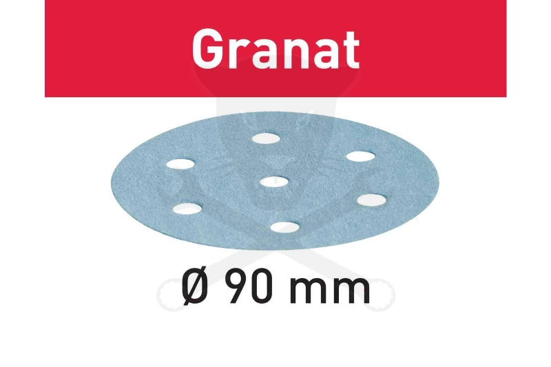 Csiszolópapír, tépőzáras 90 mm STF D90/6 P240 GR/100 Granat 100 db