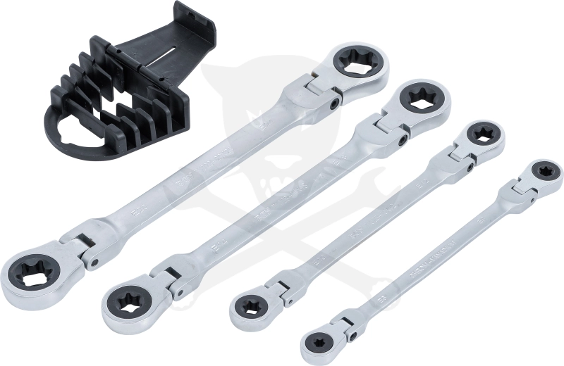 Torx csillagkulcs készlet 4 db-os csuklós - 8 méret: E6 - E24 - BGS