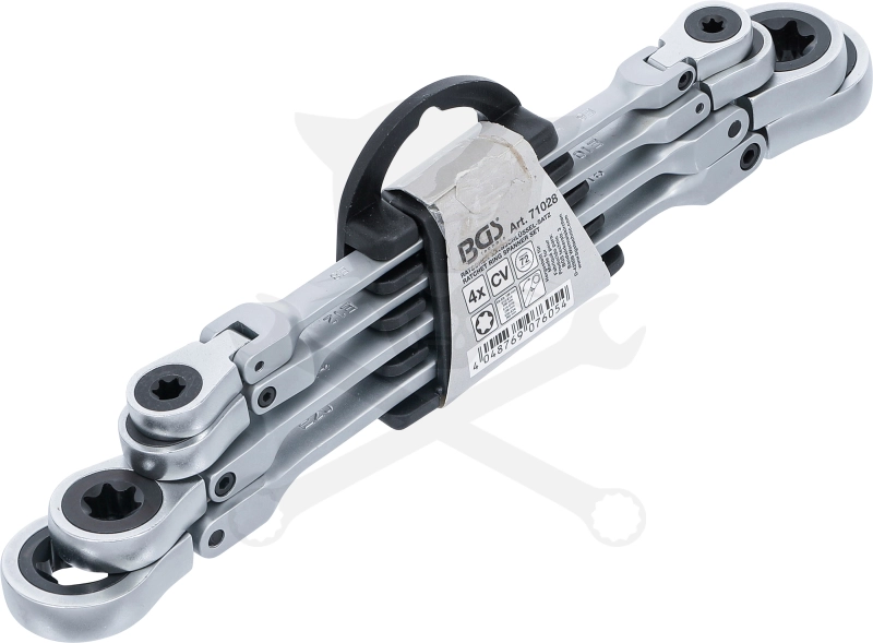 Torx csillagkulcs készlet 4 db-os csuklós - 8 méret: E6 - E24 - BGS