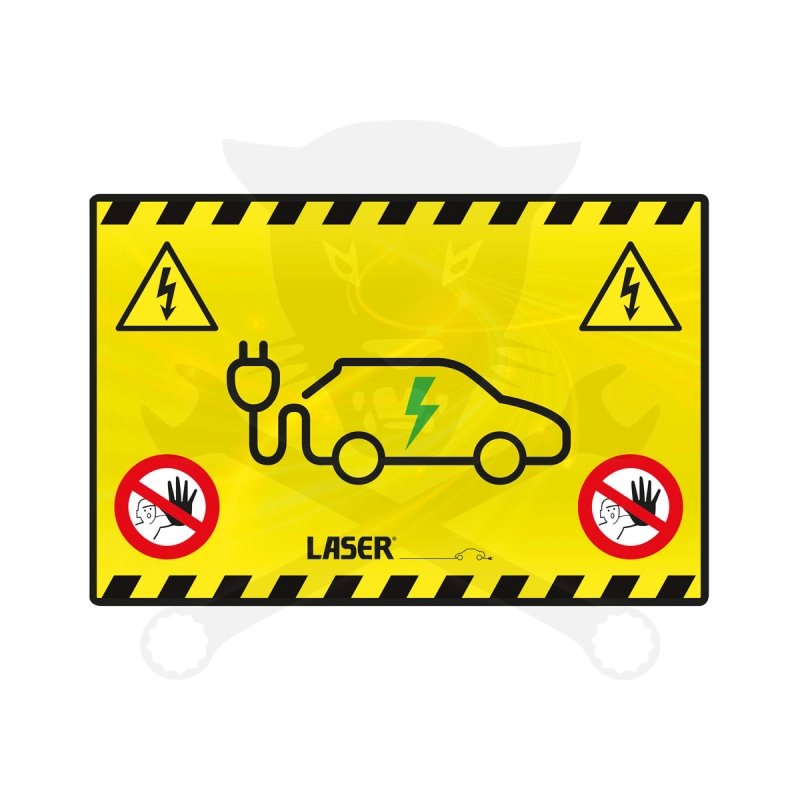 Tábla Figyelmeztető -Hybrid/Elektomos - takaró, csúszásmentes - Laser