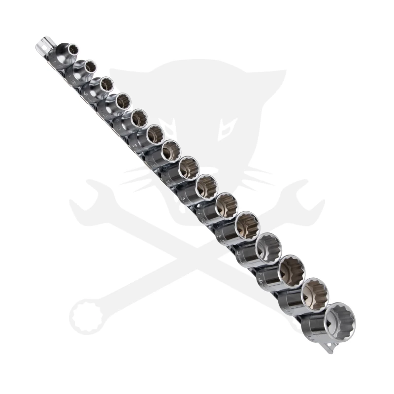 Dugókulcs - crowafej készlet 1/2" 12 szögű COLOS rövid 15 db-os Genius