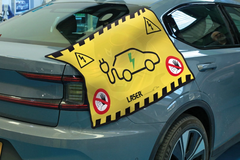 Sárvédő takaró csúszásmentes sárga Hybrid/Elektomos járművekhez -Laser