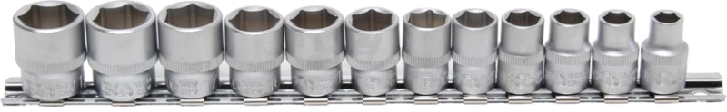 Dugókulcs - crowafej készlet 3/8" 6 lapú normál 8-19 mm 12 db-os BGS