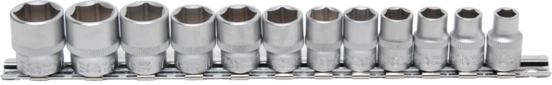 Dugókulcs - crowafej készlet 3/8" 6 lapú normál 8-19 mm 12 db-os BGS