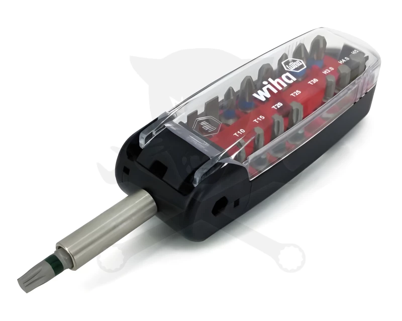 Bit készlet 17 db-os vegyes + 1/4" adapter CroCo markolat dobozban