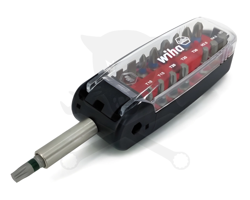 Bit készlet 17 db-os vegyes + 1/4" adapter CroCo markolat dobozban