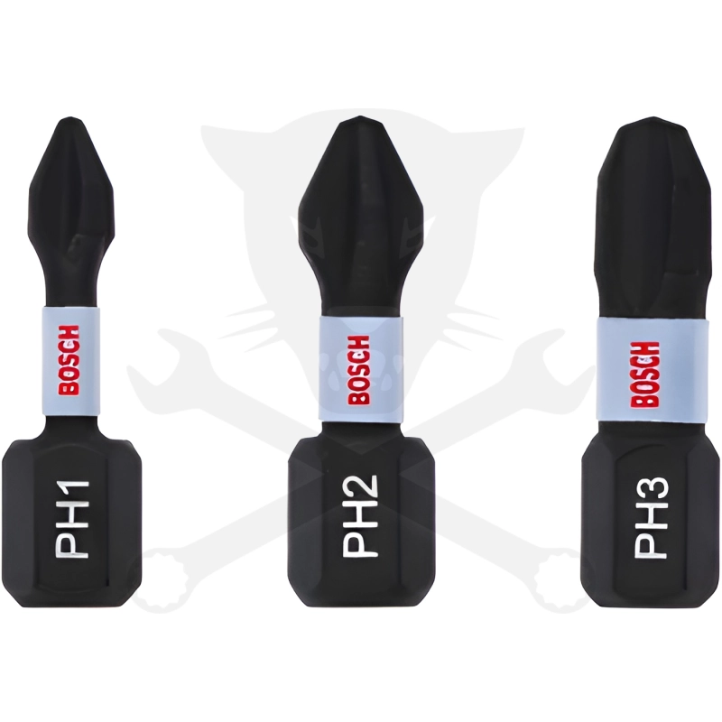 Csavarhúzó biti készlet 3 darabos - PH1-PH2-PH3 x 25 mm - Bosch