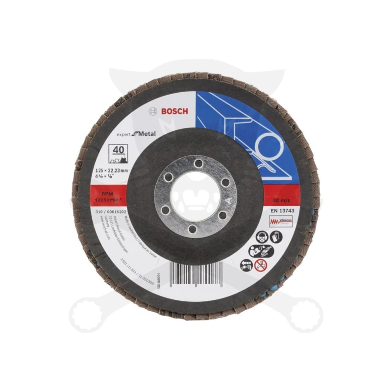 Csiszolótárcsa, fiber - gyorscsatl. D125 mm K80 B:M