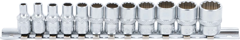 Dugókulcs - crowafej készlet 1/4" 12 sz. rövid COLOS 12 db-os BGS