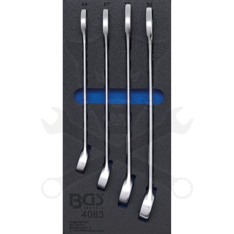 Csillag-Villás készlet  4 db-os szerszámos kocsiba habtálcás 24-32 mm -1/3