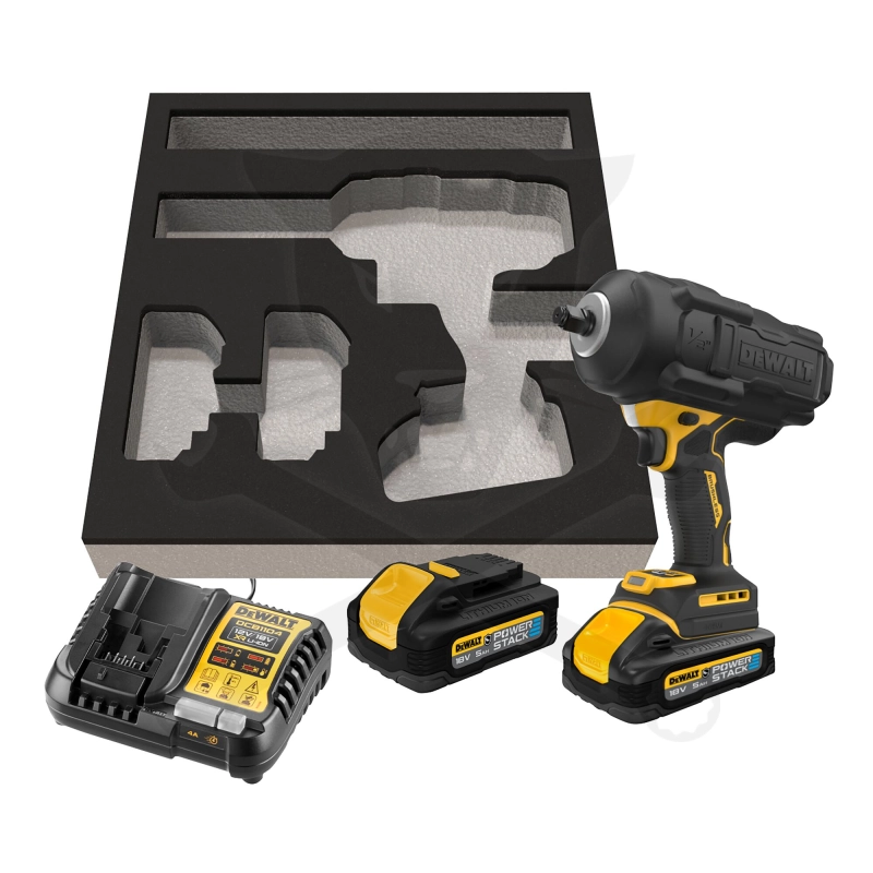 Ütvecsavarozó, akkus 18V 1626 Nm 1/2" 2db 5Ah - DeWalt