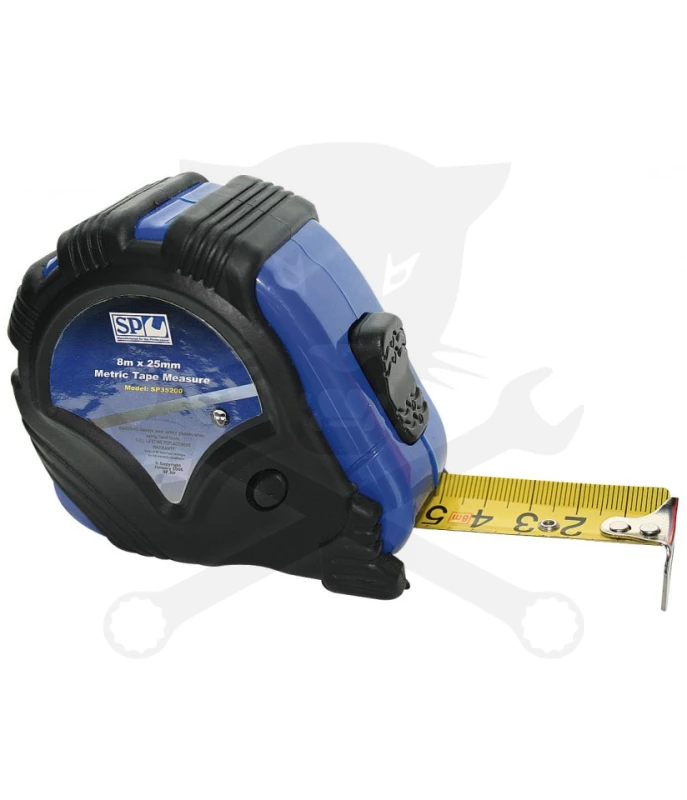 Mérőszalag 8 m x 25 mm gumírozott - SP Tools