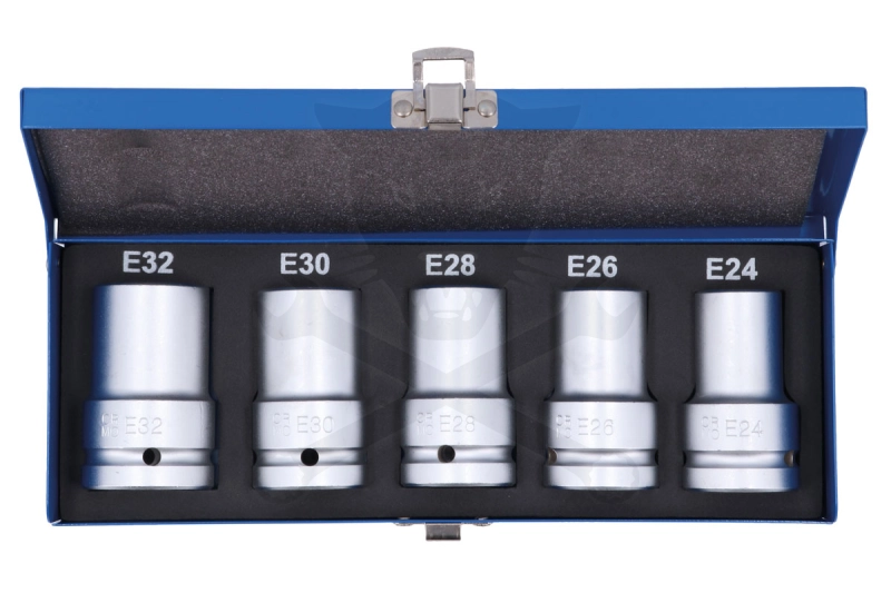 Dugókulcs - crowafej 3/4" belső torx E06-E32 készlet 15 db-os - Laser