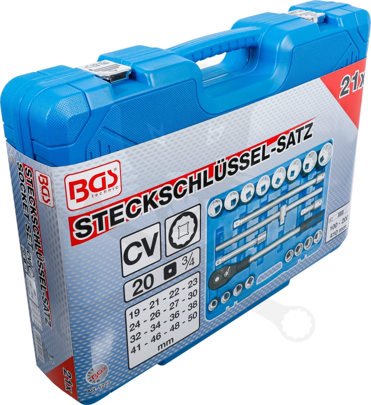 Dugókulcs - crowafej készlet 3/4" 12 lap 19-50 mm 21 db-os - BGS