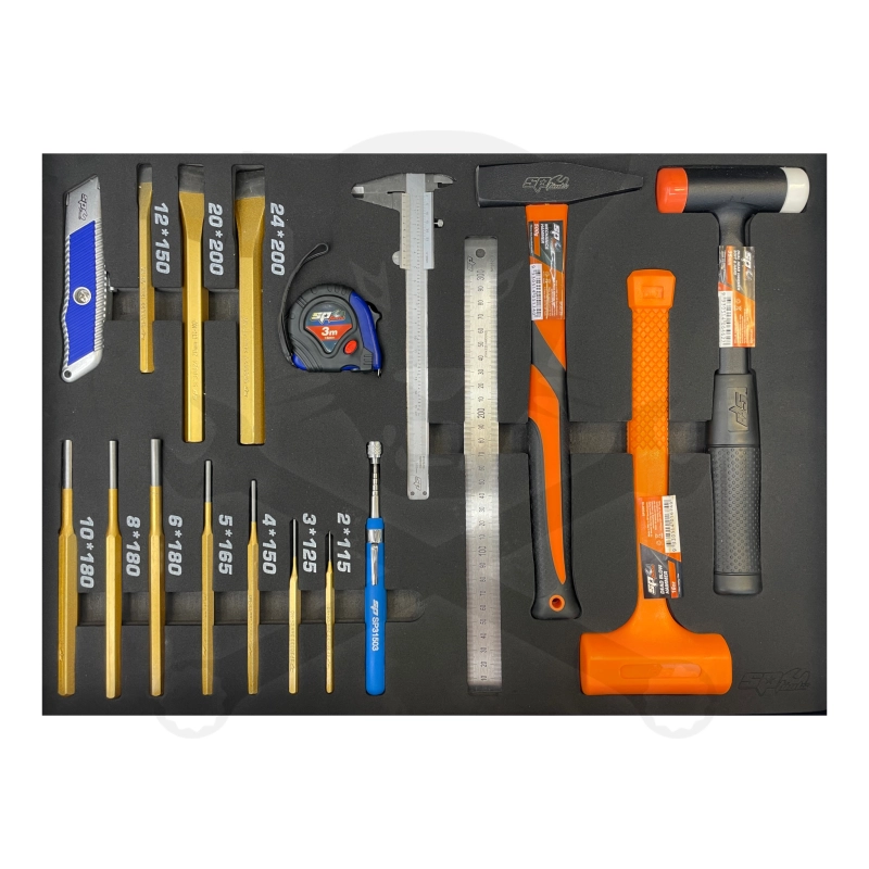 Szerszámos kocsi gyári-felszerelt 411 db-os 13 fiók TECH S. - SP Tools