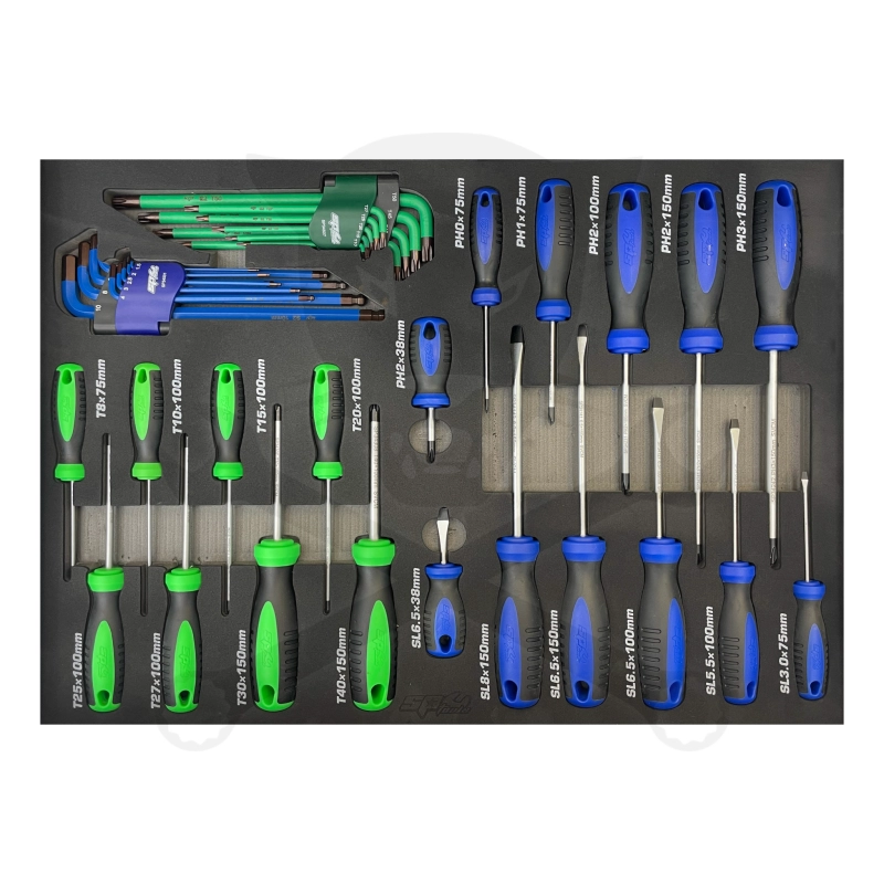 Szerszámos kocsi gyári-felszerelt 411 db-os 13 fiók TECH S. - SP Tools