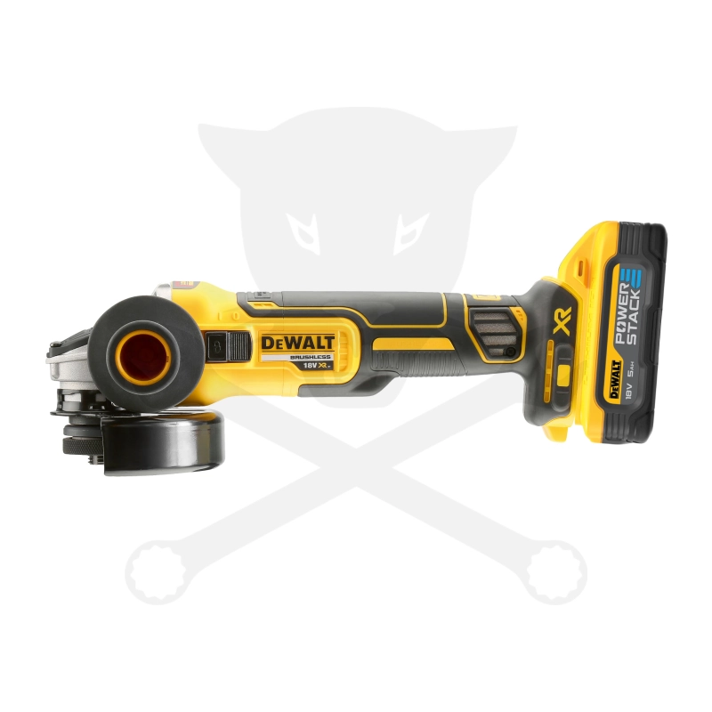 Sarokcsiszoló, akkus 18V 125 mm laposfejű 2 db 5.0 Ah -POWERSTACK-