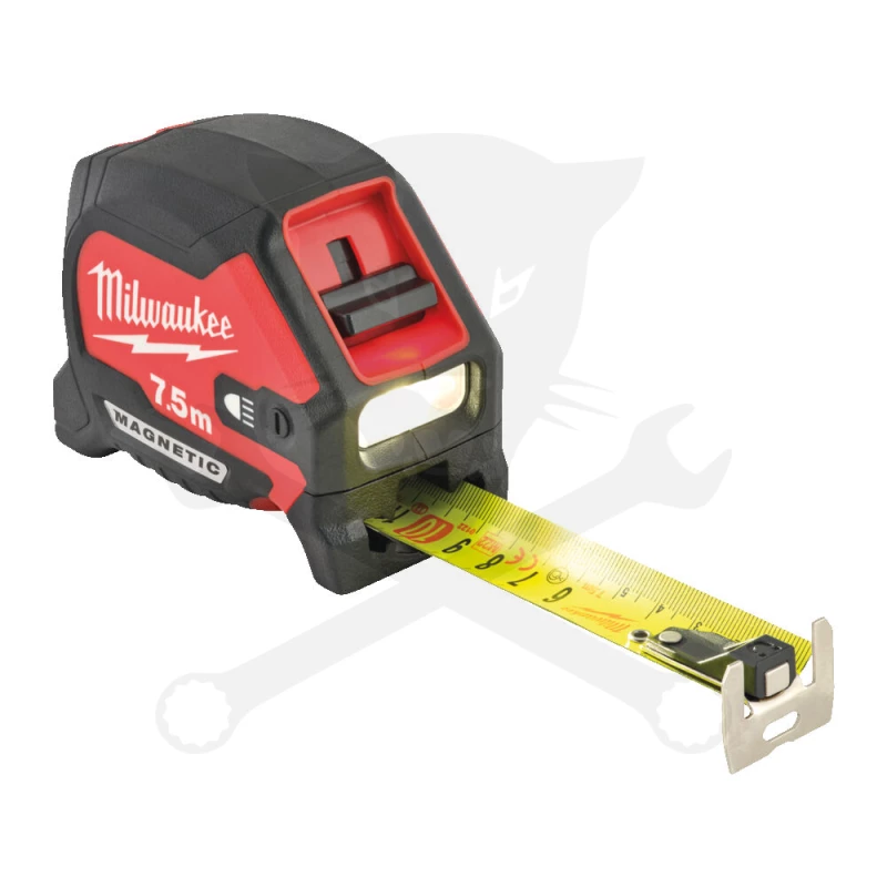 Mérőszalag   7,5 m x 30 mm gumírozott ház, LED lámpás - Milwaukee