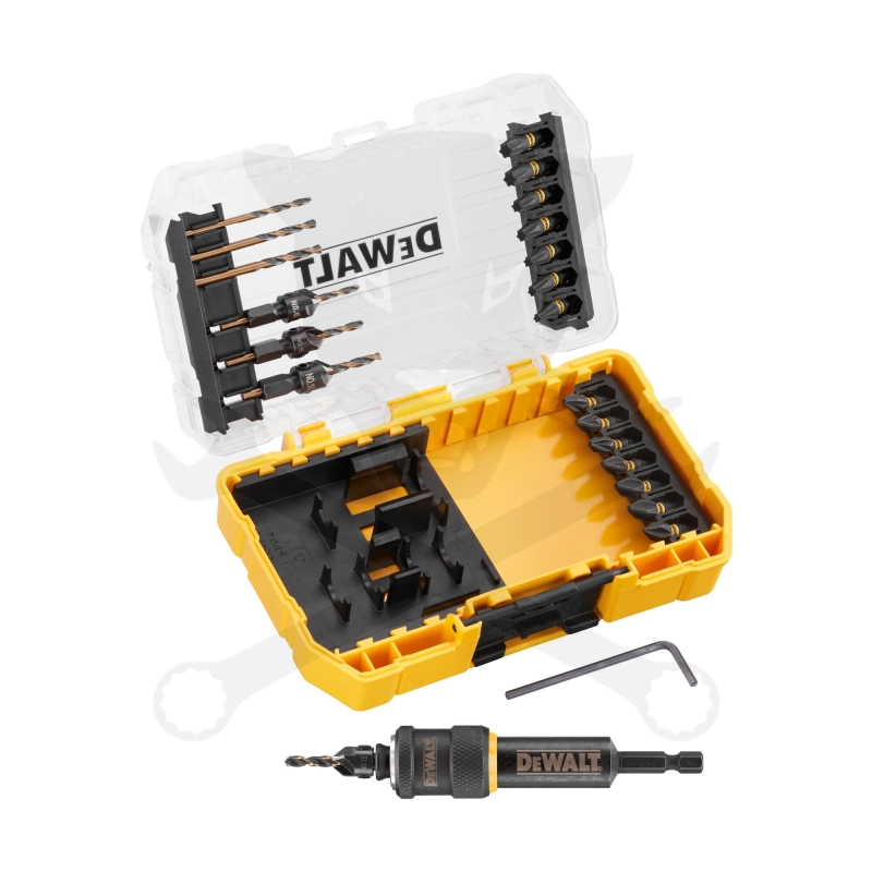 Bitkészlet fúrószárral + adapter készlet 23 db-os - DeWalt