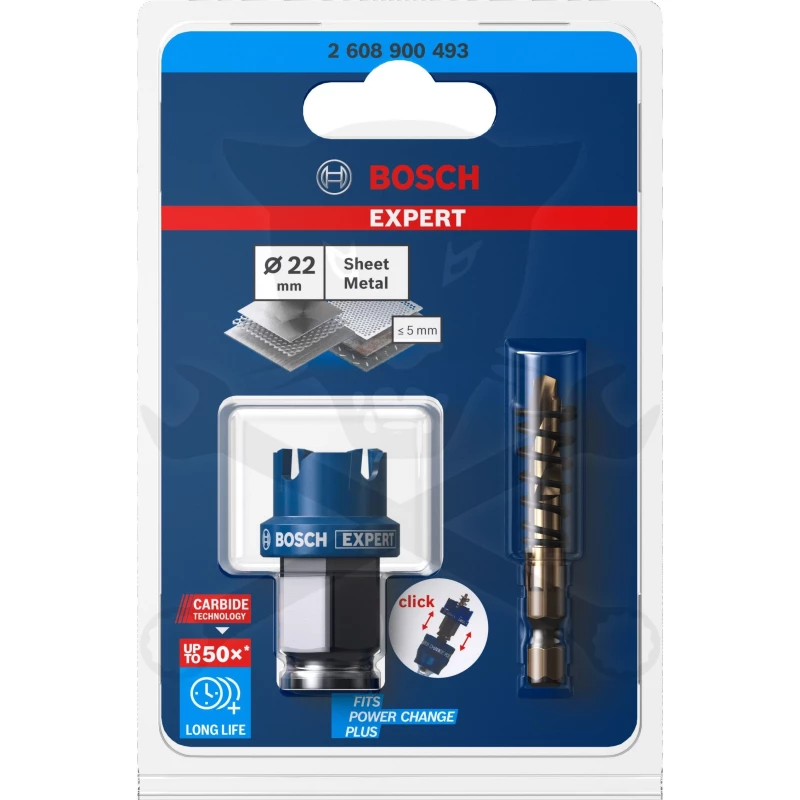 Körkivágó - lyukfűrész - Carbid fogakkal 22 mm - Bosch