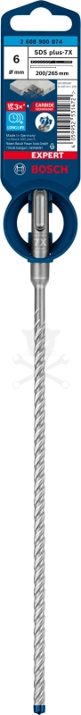 Kőzetfúró  6.0 x 265 mm - négyélű  SDS-Plus - 7X Bosch