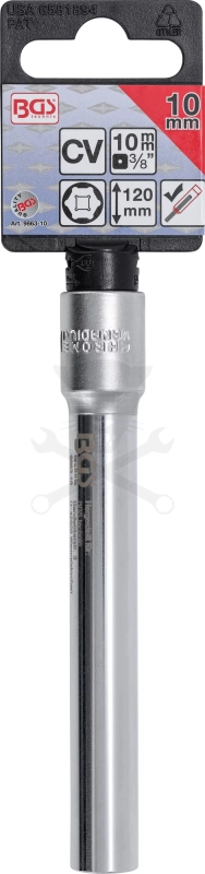 Dugókulcs  3/8" 6 lap hosszú 10 mm / 120 mm kézifék állításhoz - BGS