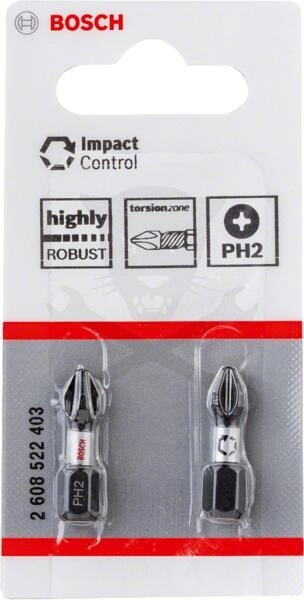 Csavarhúzó bit Impact Control - PH2 x 25 mm x 2db - Bosch (2.608.522.403)