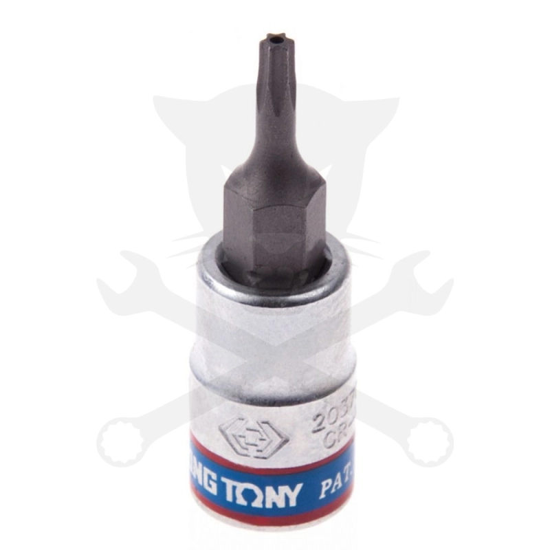 Rátűzőkulcs - crowa+bit 1/4" torx, furatos TPX30 - King Tony