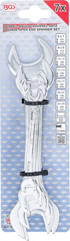 Villáskulcs készlet extra vékony  6 - 23 mm 7 db-os - BGS