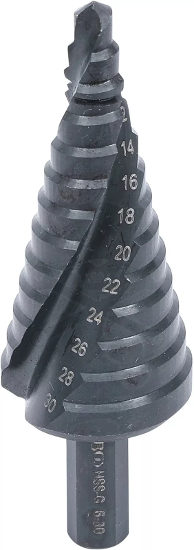 Lemezfúró, lépcsős 1 db-os HSS 6-30/2 mm - BGS