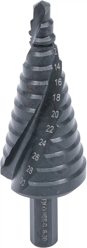 Lemezfúró, lépcsős 1 db-os HSS 6-30/2 mm - BGS