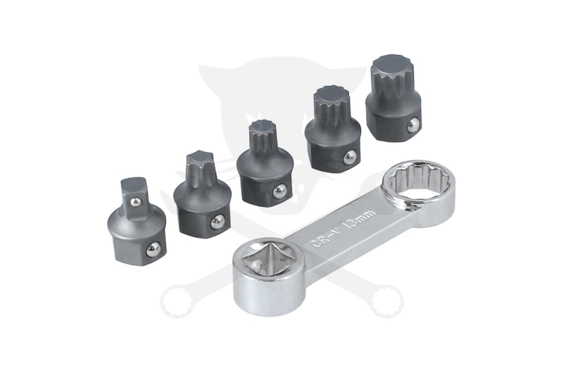 Alacsony profilú bit készlet 3/8" 6 db-os
