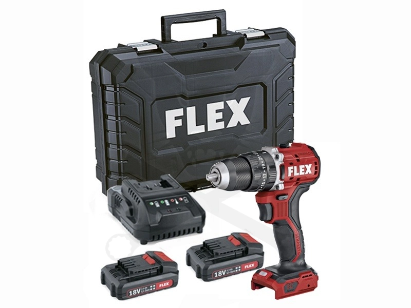 Ütvefúró-csavarbehajtó, akkus 18V   65 Nm 2x2.5Ah  FLEX (PD 2G 18.0 EC L2.5 Set)