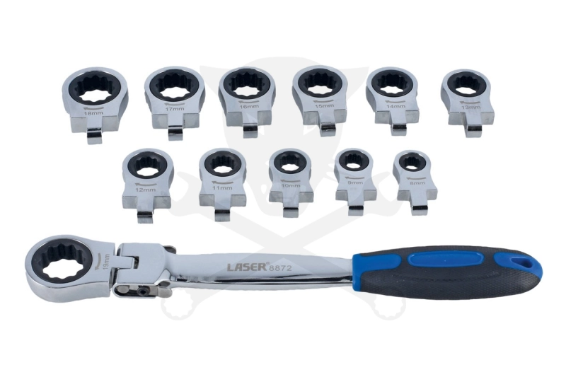 Csillagkulcs, racsnis 12 részes 8-19 mm - Laser