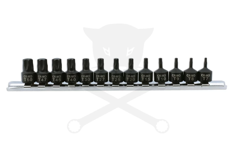 Légkulcsfej készlet 1/4" Torx T7-T50 - rövid profil 13 db-os