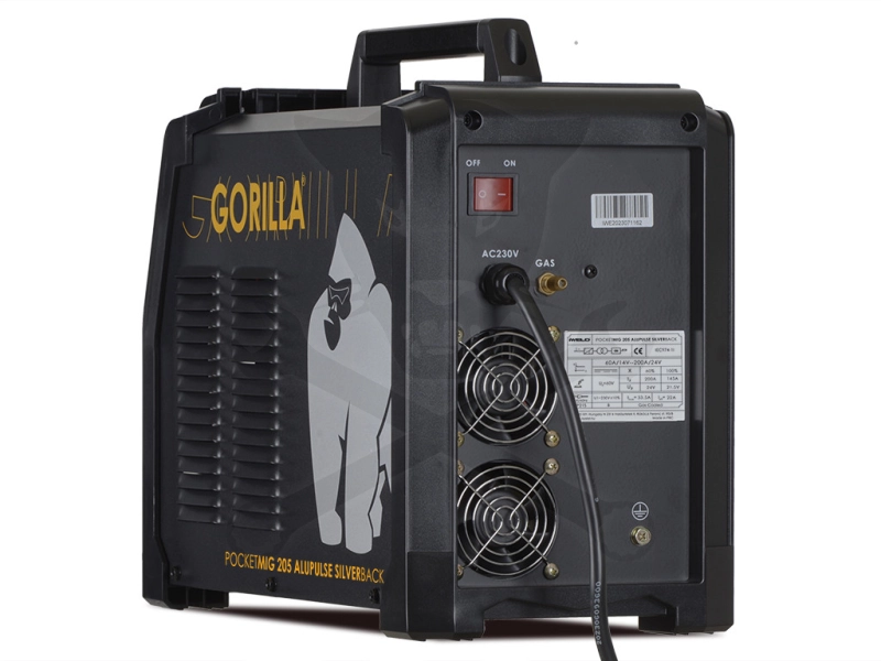 Hegesztő inverter Gorilla PocketMIG 205 Alupulse Silverback