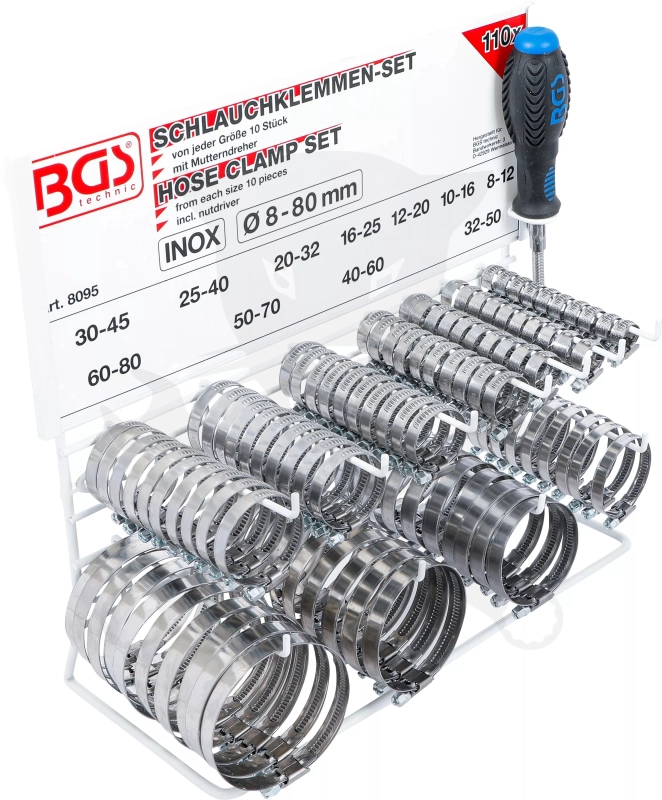 Bilincs készlet 111 db-os + ajándék bilncs csavarhúzó - rozsdamentes - BGS