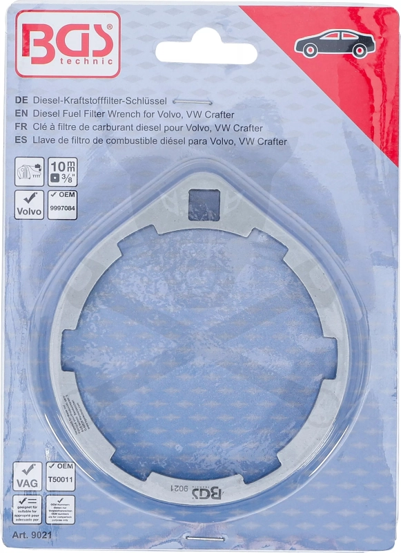 Üzemanyagszűrő kulcs belső körmös 3/8" Volvo/VW - BGS
