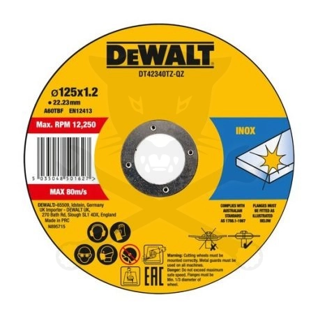 Vágókorong 125 x 1.2 x 22.23 mm INOX - Dewalt
