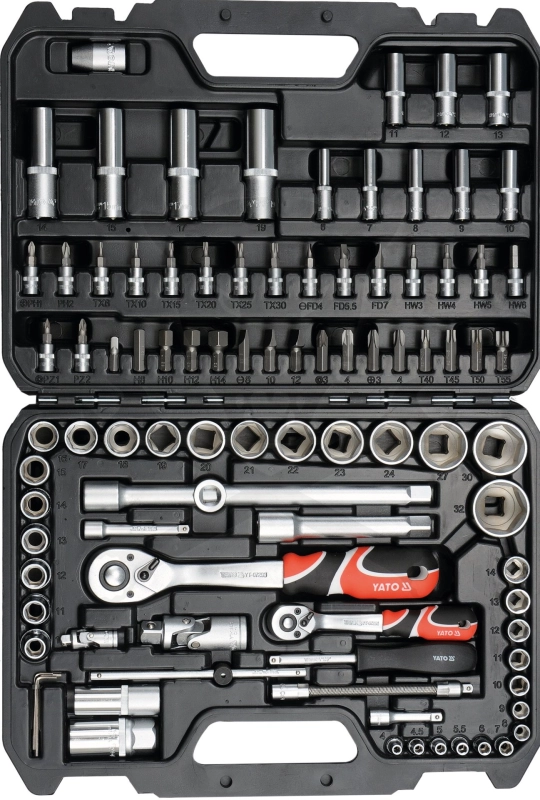 Dugókulcs készlet 1/4" - 1/2" 6 lap 4-32 mm 94 db-os YATO