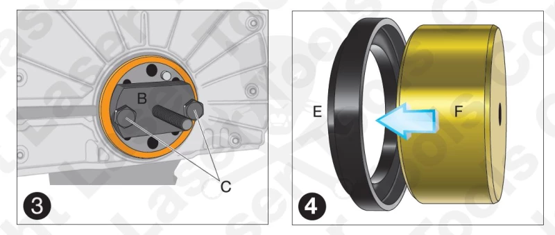 Főtengely szimering felhelyező szerszám - BMW/MINI B38-B48-B58 -Laser