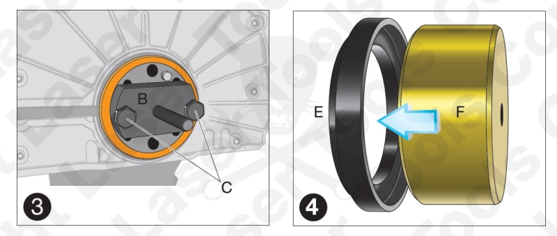 Főtengely szimering felhelyező szerszám - BMW/MINI B38-B48-B58 -Laser