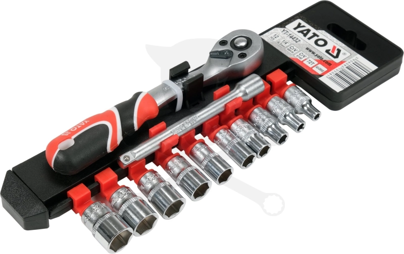 Dugókulcs - crowafej készlet 1/4" 6 lap normál 12 db-os  4-13 mm