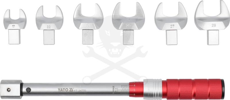 Nyomatékkulcs  10-100 Nm - Cserélhető fej 1/2"/14x18mm Villás:17-29 mm
