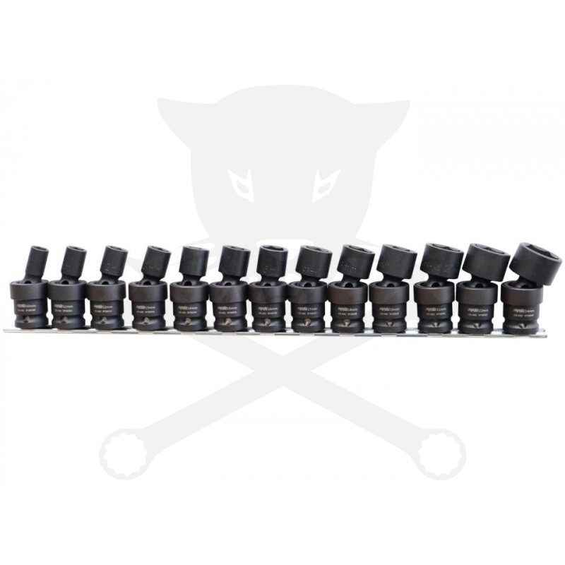 Légkulcsfej készlet 1/2" 12 db 10-24 mm - Csuklós- SP Tools