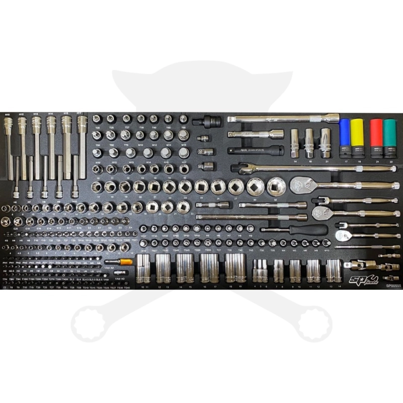 Szerszámos kocsi gyári-felszerelt 388 db-os 13 fiók TECH S. KÉK -