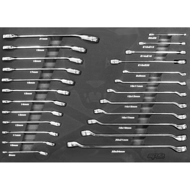 Szerszámos kocsi gyári-felszerelt 411 db-os 19 fiók CUSTOM S. PIROS -
