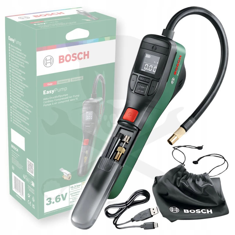 Kompresszor akkus  3,6 V 10,3 bar + 4db fej - Bosch