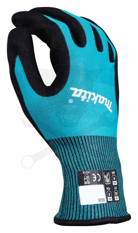 Kesztyű - szerelőkesztyű - Kék Nitril mártott - Makita  8/M