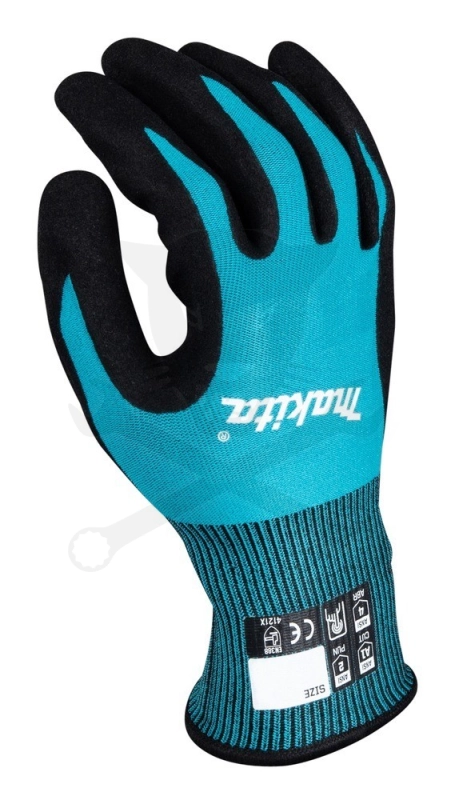 Kesztyű - szerelőkesztyű - Kék Nitril mártott - Makita 10/XL